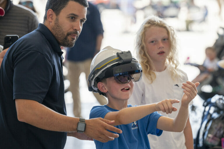 Air show spectators enjoy the Innovation Expo during the 2022 Marine Corps Air Station Miramar Air Show at MCAS Miramar, San Diego, California, Sept. 24, 2022. The theme for the 2022 MCAS Miramar Air Show, “Marines Fight, Evolve and Win,” reflects the Marine Corps’ ongoing efforts to modernize the force for future conflicts. (U.S. Air Force photo by Adam Bowles)